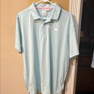 Puma Arnold Palmer Edition Light Blue Men's Golf Shirt Size L